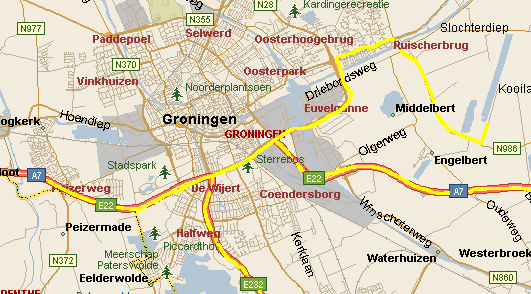 kaart van de route